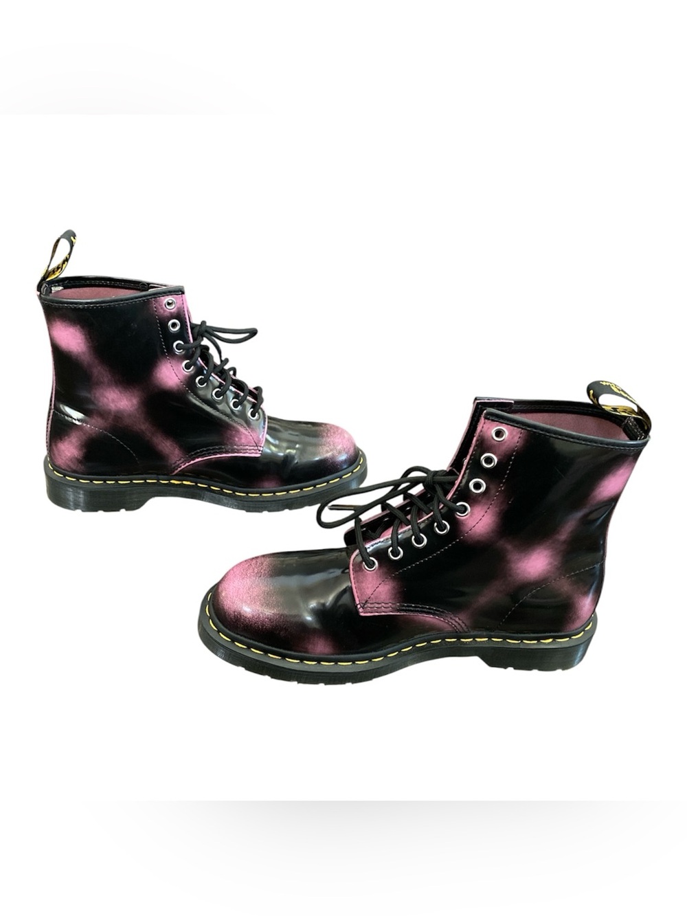 Dr martens black & pink lace up boots and women’s size 11